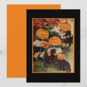  Halloween kinder zwarte katten en pompoenen (Voorkant / Achterkant)