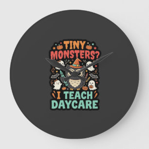 Halloween kinderdagverblijf leraar kleine monsters grote klok