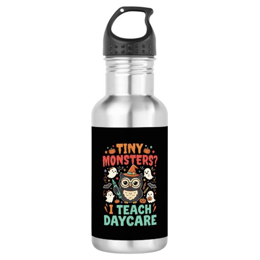 Halloween kinderdagverblijf leraar kleine monsters waterfles (Voorkant)
