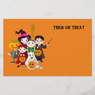Halloween kinderen bedriegen of behandelen flyer