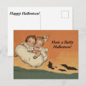  halloween kinderen die vliegende vleermuizen acht feestdagenkaart (Voorkant / Achterkant)