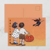  Halloween Kinderen Heks Pompoen Feestdagenkaart (Voorkant / Achterkant)