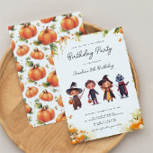 Halloween kinderen verjaardag kaart