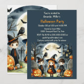 Halloween kinderkostuum feest uitnodiging (Voorkant / Achterkant)