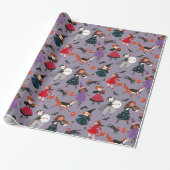 Halloween kinderkostuumoptocht cadeaupapier (Uitgerold)