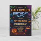 Halloween Kinderverjaardagsuitnodiging Kaart (Staand voorkant)