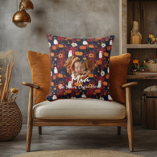 Halloween Kind's Pillow: Foto Aangepaste Naam & Qu Kussen
