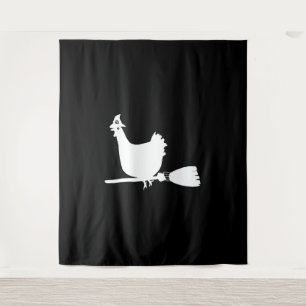 Halloween kip kippen heks grappig cadeau wandkleed