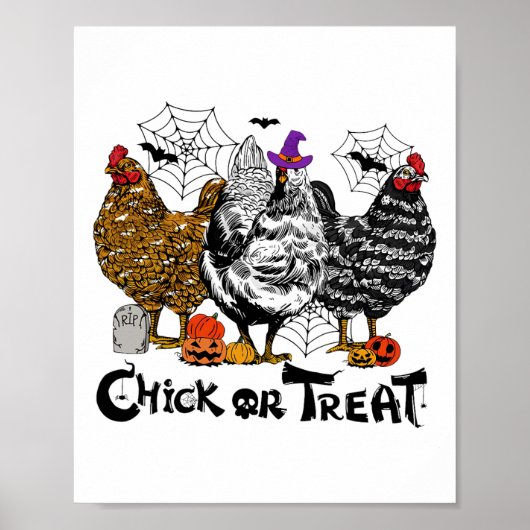 Halloween kip kuiken of behandelen spooky seizoen  poster (Voorkant)
