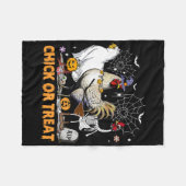 Halloween kip pompoen kuiken of behandelen spooky  fleece deken (Voorkant (Horizontaal))