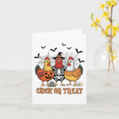 Halloween kippenskelet kuiken of behandelen spooky kaart (Gele Bloem)