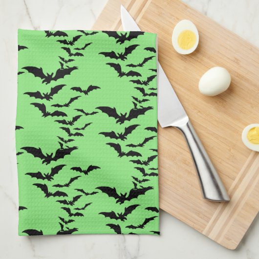 Halloween Kitchen Towel-Bats Kitchen Towel Theedoek (Quarter Fold)
