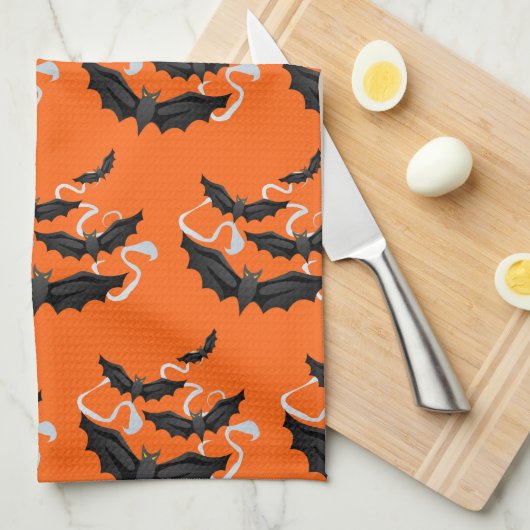 Halloween Kitchen Towel-Bats Theedoek (Quarter Fold)