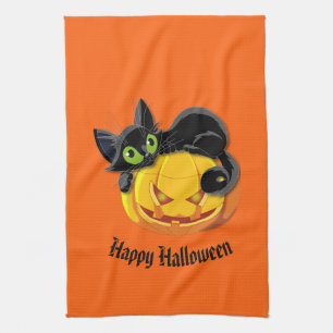 Halloween Kitchen Towel-Black Cat Theedoek
