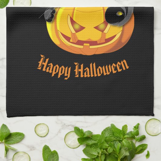 Halloween Kitchen Towel-Black Cat Theedoek (Gevouwen)