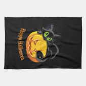 Halloween Kitchen Towel-Black Cat Theedoek (Horizontaal)