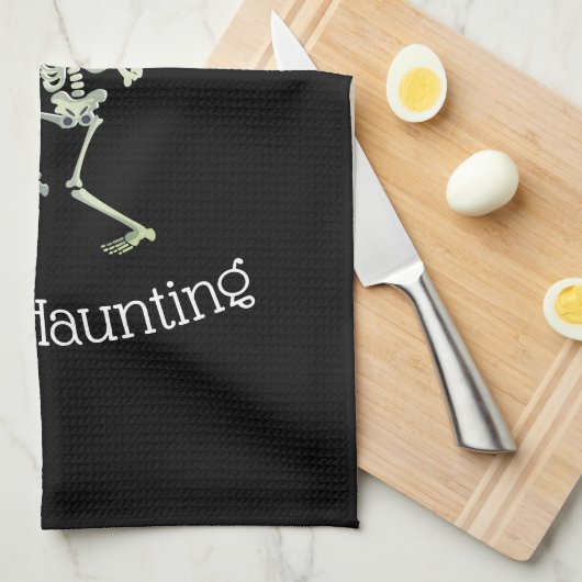 Halloween Kitchen Towel-Skeleton Theedoek (Quarter Fold)