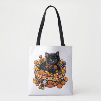 Halloween Kitten Boodschaptas Tote Bag