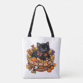 Halloween Kitten Boodschaptas Tote Bag (Achterkant)