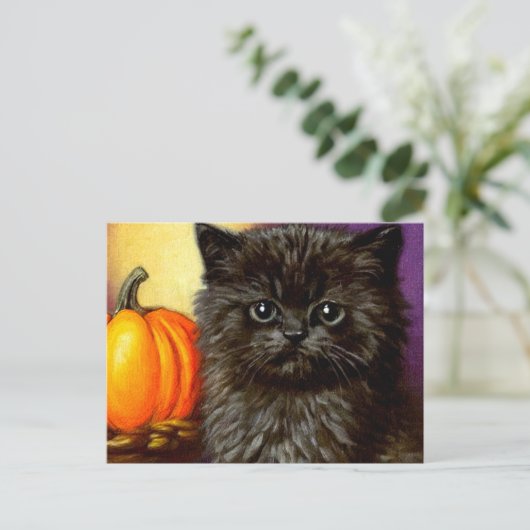  Halloween kitten Briefkaart (Staand voorkant)