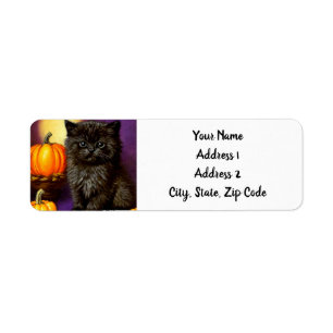 Halloween kitten Etiket