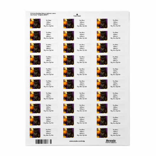 Halloween kitten Etiket (Full Sheet)