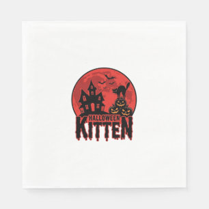 Halloween Kitten Geheime Huis Kat Grafisch_1 Servet
