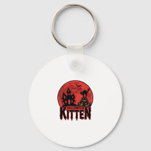 Halloween Kitten Geheime Huis Kat Grafisch_1 Sleutelhanger