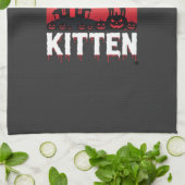 Halloween Kitten Geheime Huis Kat Ontwerp_1 Theedoek (Gevouwen)