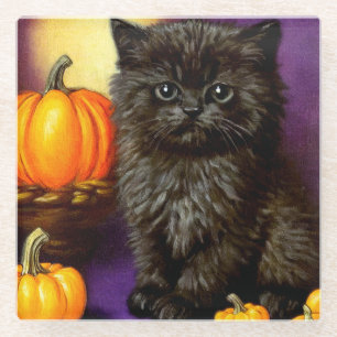  Halloween kitten Glazen Onderzetter