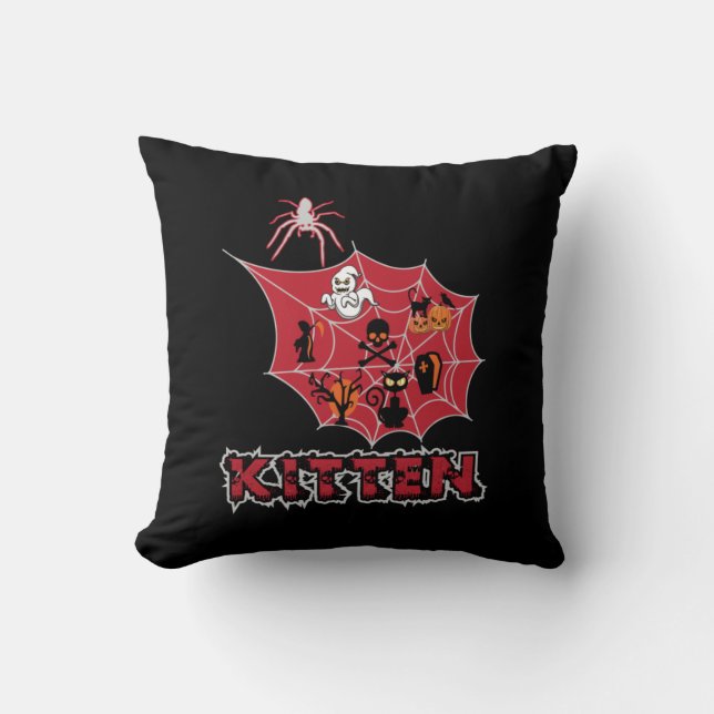 Halloween Kitten Halloween Kussen (Voorkant)