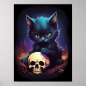 Halloween Kitten Horror Skull Poster (Voorkant)