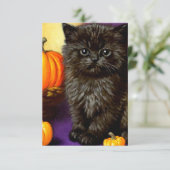  Halloween kitten Informatiekaartje (Staand voorkant)