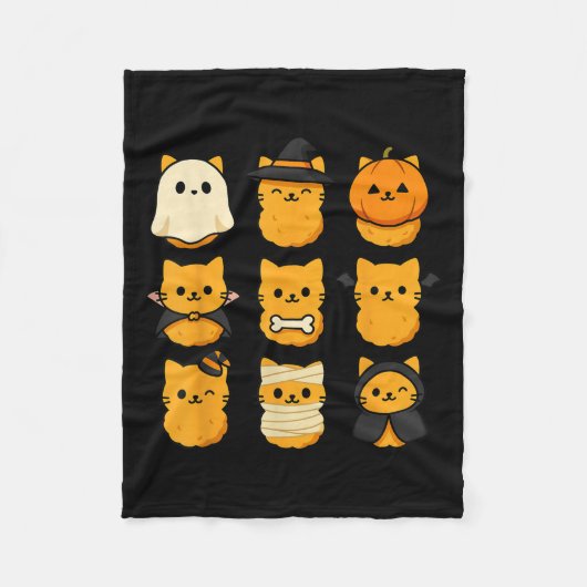 Halloween Kitten Nuggets Food Pun Cat Lover Fleece Deken (Voorkant)