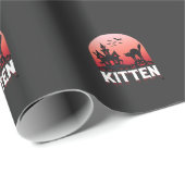 Halloween Kitten Spoken Huis Kat Design_1 Cadeaupapier (Rol Hoek)
