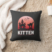 Halloween Kitten Spoken Huis Kat Design_1 Kussen (Deken)