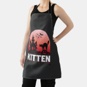 Halloween Kitten Spoken Huis Kat Ontwerp_1 Schort (Insitu)