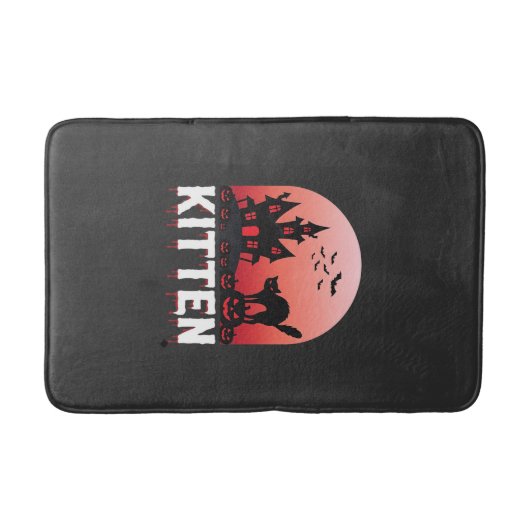 Halloween Kitten Spokenhuis Kat Ontwerp_1 Badmat (Voorkant)