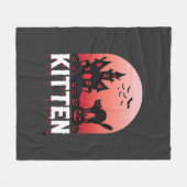 Halloween Kitten Spokenhuis Kat Ontwerp_1 Fleece Deken (Voorkant (Horizontaal))
