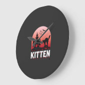 Halloween Kitten Spokenhuis Kat Ontwerp_1 Grote Klok (Hoek)