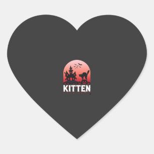 Halloween Kitten Spokenhuis Kat Ontwerp_1 Hart Sticker