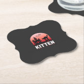 Halloween Kitten Spokenhuis Kat Ontwerp_1 Kartonnen Onderzetters (Gekanteld)