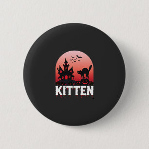 Halloween Kitten Spokenhuis Kat Ontwerp_1 Ronde Button 5,7 Cm