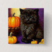 Halloween kitten Vierkante Button 5,1 Cm (Voorkant)