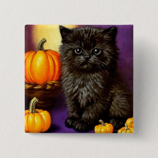 Halloween kitten Vierkante Button 5,1 Cm (Voorkant)
