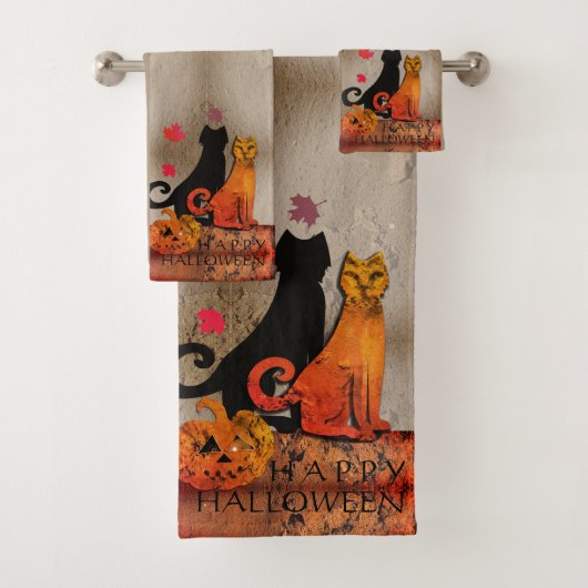 Halloween Kitty Cat Bad Handdoek (Insitu)