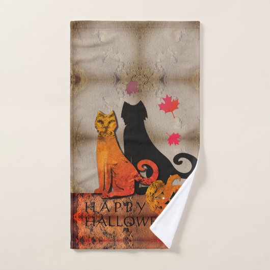 Halloween Kitty Cat Bath Towel Set Bad Handdoek (Handdoek)