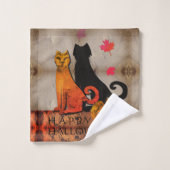 Halloween Kitty Cat Bath Towel Set Bad Handdoek (Wasdoekje)