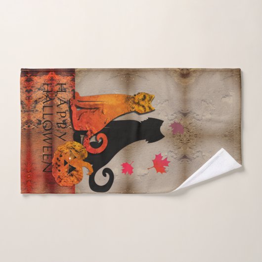 Halloween Kitty Cat Bath Towel Set Bad Handdoek (Handdoek)