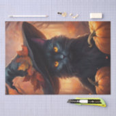 Halloween Kitty Cat in een heks Pet Decoupage Tissuepapier (Craft)